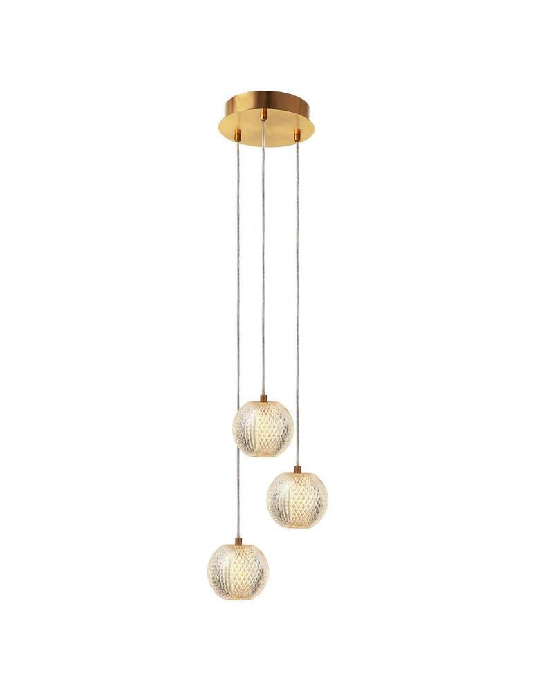 Triple pendant lamps - Light Prestige Diamond 3 3xLED CCT gold pendant lamp LP-2202/3P GD - product kolory-swiatla.pl 6