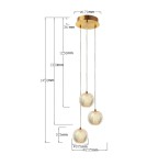 Triple pendant lamps - Light Prestige Diamond 3 3xLED CCT gold pendant lamp LP-2202/3P GD - product 8