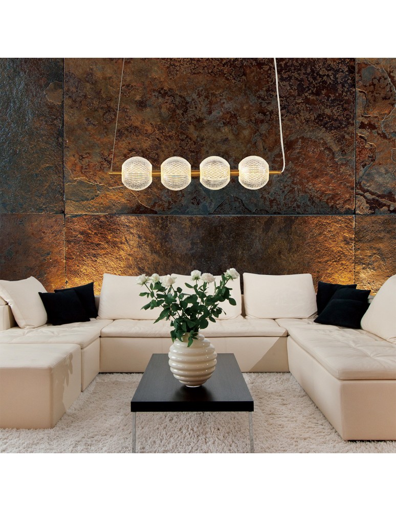 Pendant lamps over the island - Light Prestige Diamond 4 4xLED CCT gold pendant lamp LP-2202/4L GD - product kolory-swiatla.pl 2