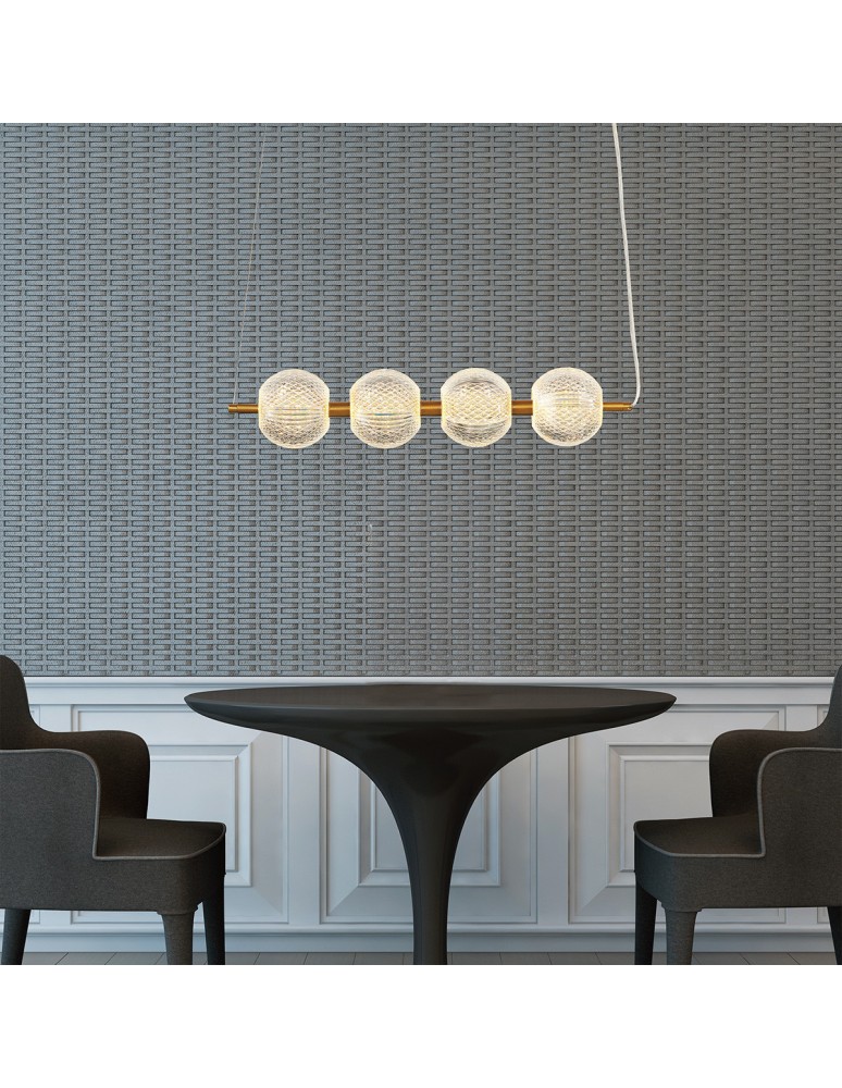 Pendant lamps over the island - Light Prestige Diamond 4 4xLED CCT gold pendant lamp LP-2202/4L GD - product kolory-swiatla.pl 3