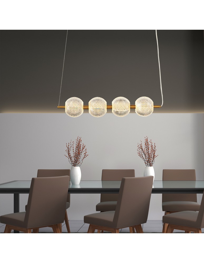 Pendant lamps over the island - Light Prestige Diamond 4 4xLED CCT gold pendant lamp LP-2202/4L GD - product kolory-swiatla.pl 4
