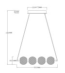 Pendant lamps over the island - Light Prestige Diamond 4 4xLED CCT gold pendant lamp LP-2202/4L GD - product 11