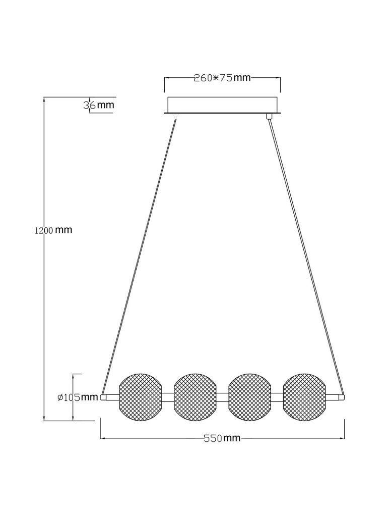 Pendant lamps over the island - Light Prestige Diamond 4 4xLED CCT gold pendant lamp LP-2202/4L GD - product kolory-swiatla.pl 11
