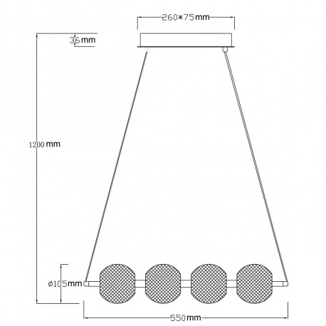 Light Prestige Lampa wisząca Diamond 4 4xLED CCT złota LP-2202/4L GD