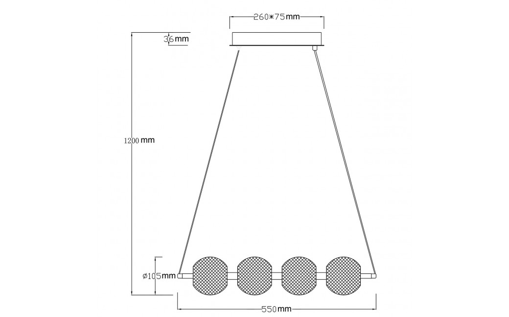 Light Prestige Lampa wisząca Diamond 4 4xLED CCT złota LP-2202/4L GD