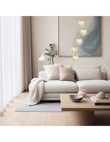 Light Prestige Lampa wisząca Diamond 5 5xLED CCT złota LP-2202/5P GD - produkt 2