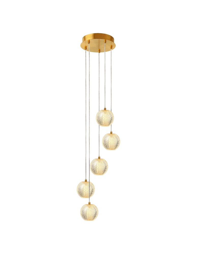 5 point pendant lamps - Light Prestige Diamond 5 5xLED CCT gold pendant lamp LP-2202/5P GD. - product kolory-swiatla.pl 6
