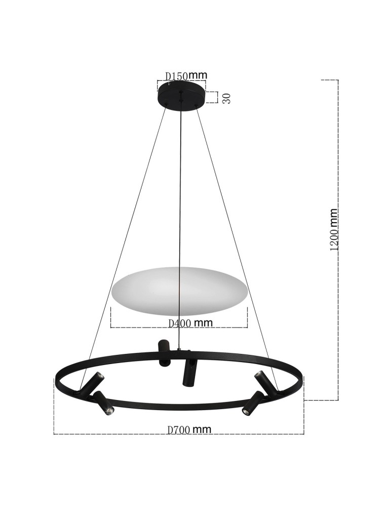 Designer pendant lamps - Light Prestige Almeria pendant lamp 6xLED black LP-907/1P BK - product kolory-swiatla.pl 8