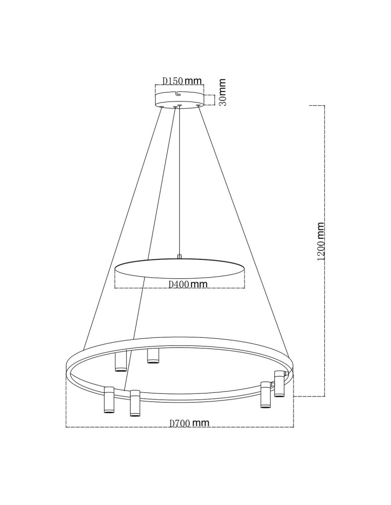 Designer pendant lamps - Light Prestige Almeria pendant lamp 6xLED black LP-907/1P BK - product kolory-swiatla.pl 9