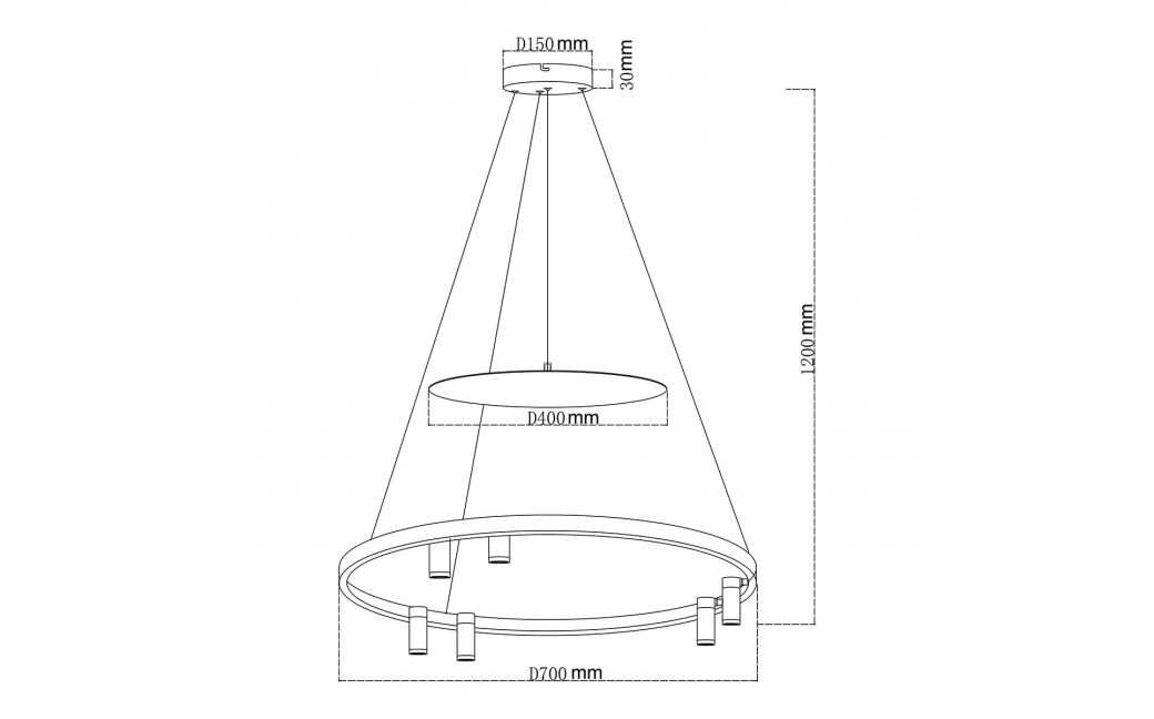 Light Prestige Lampa wisząca Almeria 6xLED czarna LP-907/1P BK