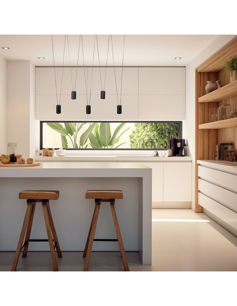 Pendant lamps over the island - Light Prestige Toledo pendant lamp 5xGU10 black LP-432/5P BK - product kolory-swiatla.pl 2