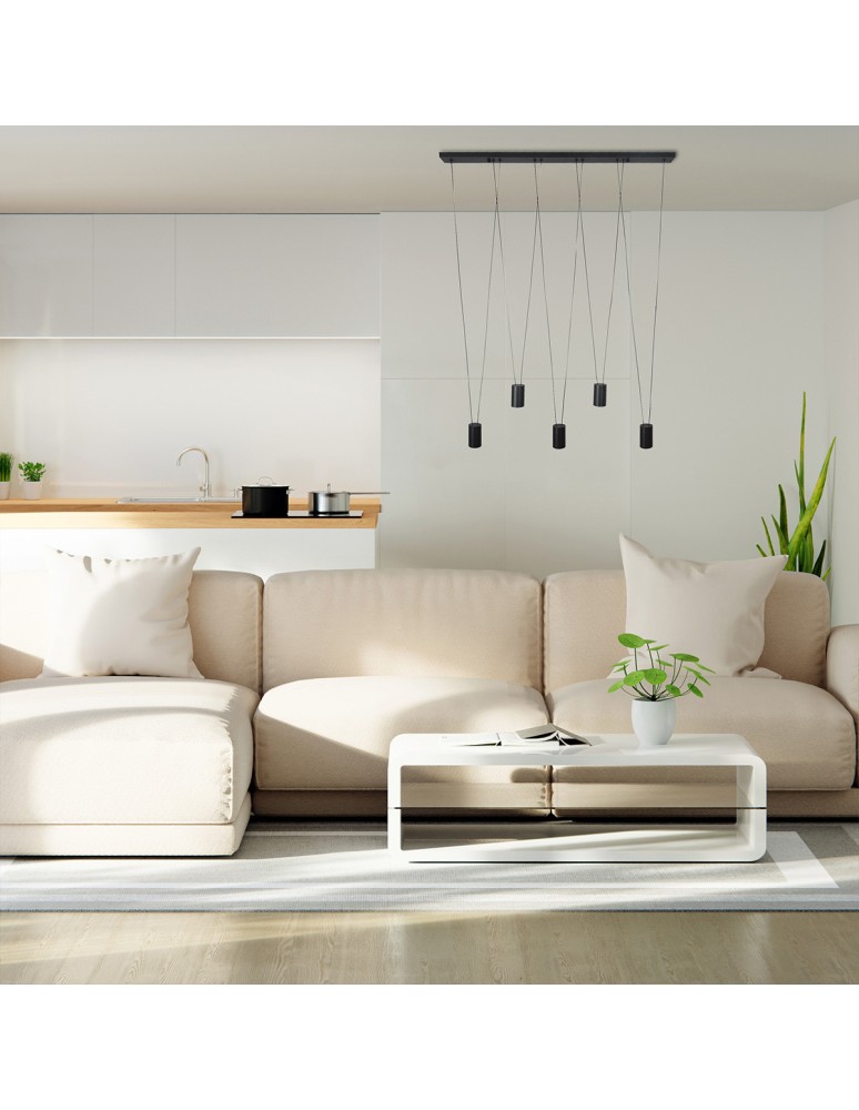 Pendant lamps over the island - Light Prestige Toledo pendant lamp 5xGU10 black LP-432/5P BK - product kolory-swiatla.pl 3