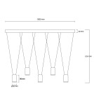 Pendant lamps over the island - Light Prestige Toledo pendant lamp 5xGU10 black LP-432/5P BK - product 9