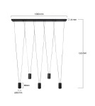 Pendant lamps over the island - Light Prestige Toledo pendant lamp 5xGU10 black LP-432/5P BK - product 10