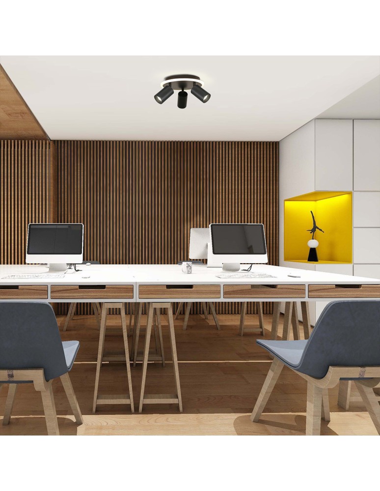 Adjustable ceiling lamps - spots - Light Prestige Plafond Parma 3xGU10 + 1xLED CCT black LP-0612/3C Round BK - product kolory-swiatla.pl 3