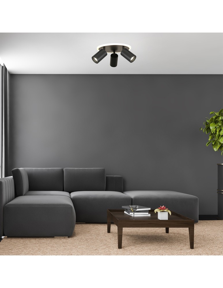 Adjustable ceiling lamps - spots - Light Prestige Plafond Parma 3xGU10 + 1xLED CCT black LP-0612/3C Round BK - product kolory-swiatla.pl 4