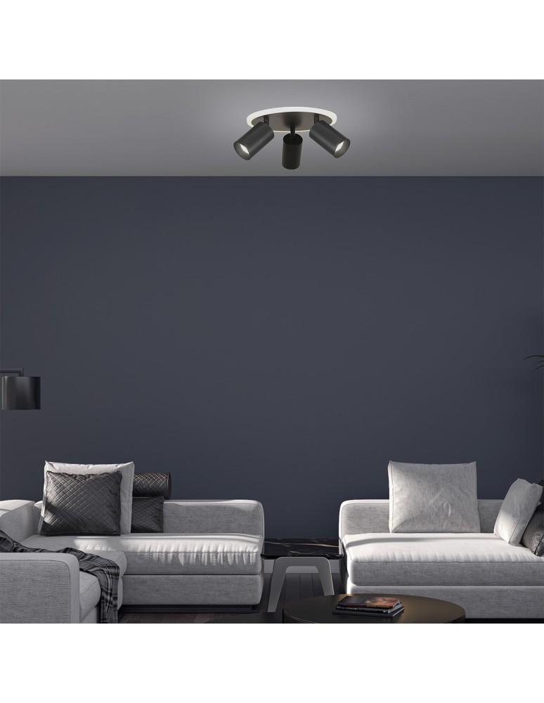 Adjustable ceiling lamps - spots - Light Prestige Plafond Parma 3xGU10 + 1xLED CCT black LP-0612/3C Round BK - product kolory-swiatla.pl 5