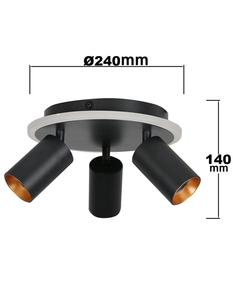 Adjustable ceiling lamps - spots - Light Prestige Plafond Parma 3xGU10 + 1xLED CCT black LP-0612/3C Round BK - product kolory-swiatla.pl 9