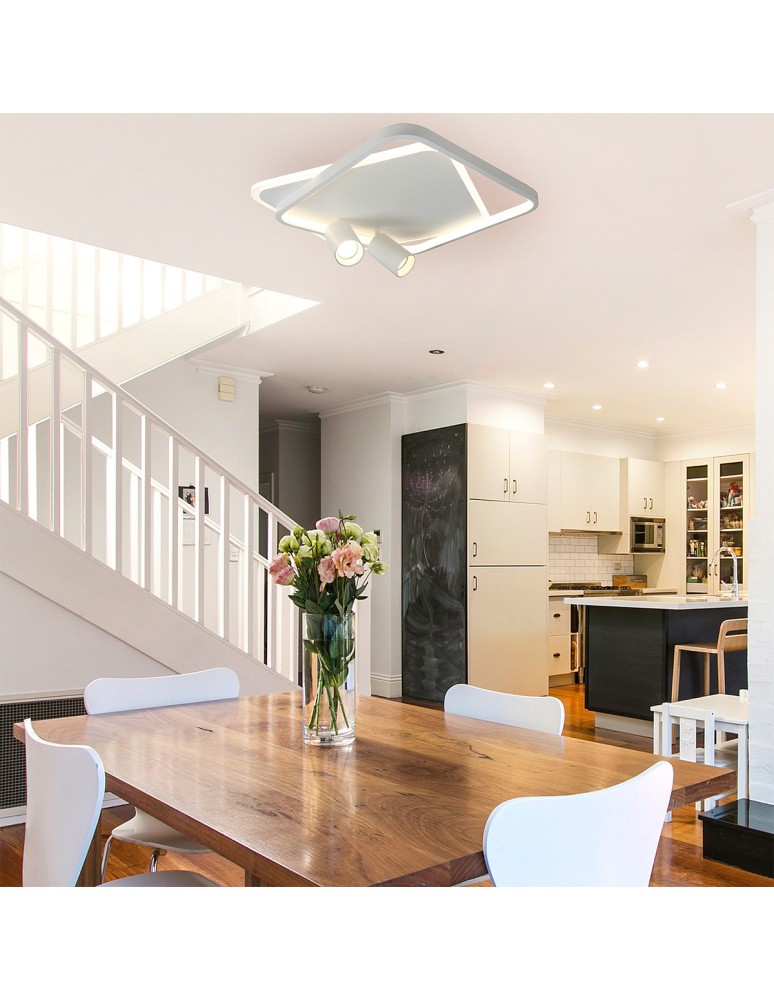 Adjustable ceiling lamps - spots - Light Prestige Plafond Parma 2 2xGU10 + 1xLED CCT white square LP-0612/2C Square WH - product kolory-swiatla.pl 5