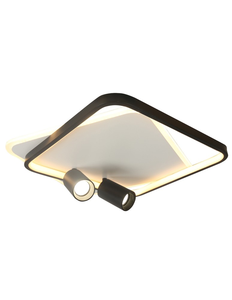 Adjustable ceiling lamps - spots - Light Prestige Plafond Parma 2 2xGU10 + 1xLED CCT square black LP-0612/2C Square BK - product kolory-swiatla.pl 1