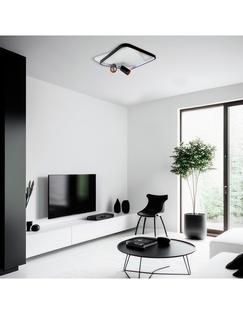 Adjustable ceiling lamps - spots - Light Prestige Plafond Parma 2 2xGU10 + 1xLED CCT square black LP-0612/2C Square BK - product kolory-swiatla.pl 3