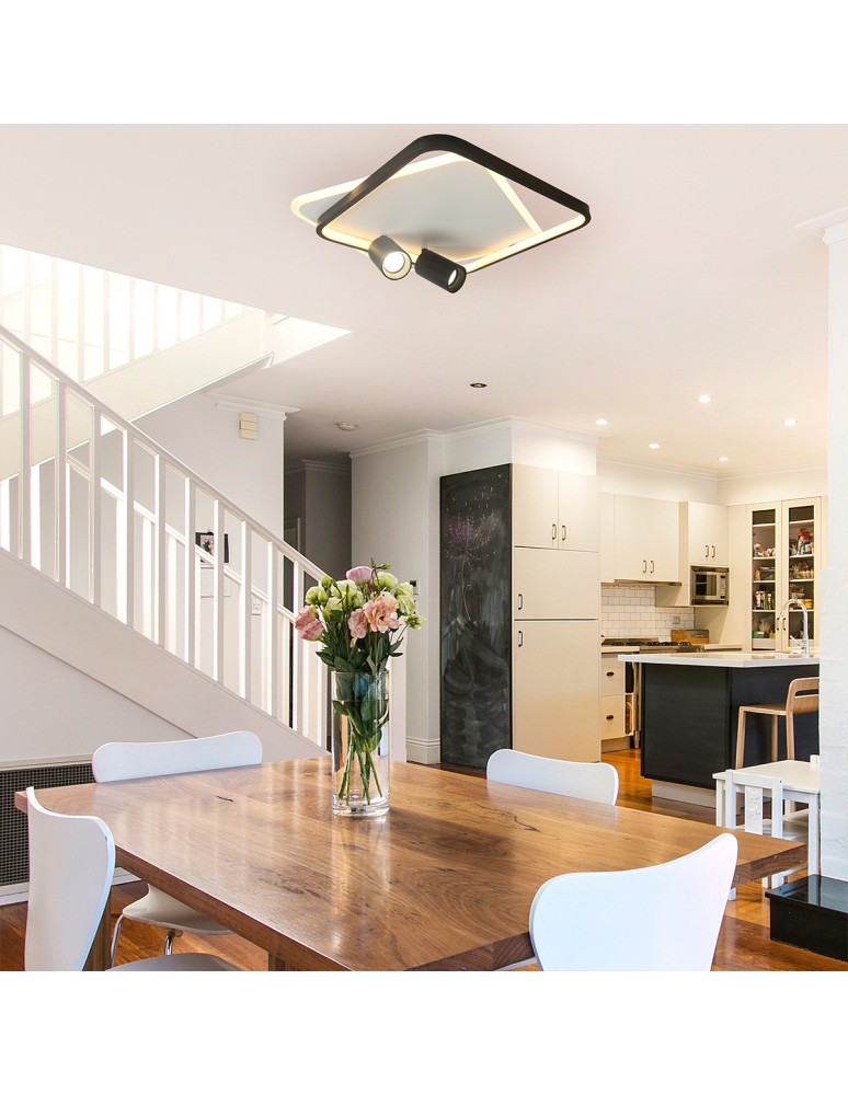 Adjustable ceiling lamps - spots - Light Prestige Plafond Parma 2 2xGU10 + 1xLED CCT square black LP-0612/2C Square BK - product kolory-swiatla.pl 6