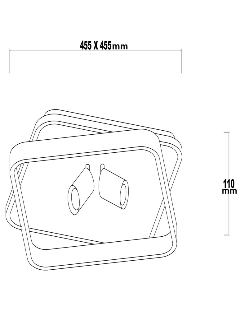 Adjustable ceiling lamps - spots - Light Prestige Plafond Parma 2 2xGU10 + 1xLED CCT square black LP-0612/2C Square BK - product kolory-swiatla.pl 12