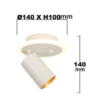 Adjustable wall lamps - Light Prestige Spot Parma 1 1xGU10 + 1xLED CCT white LP-0612/1WS WH - product 9