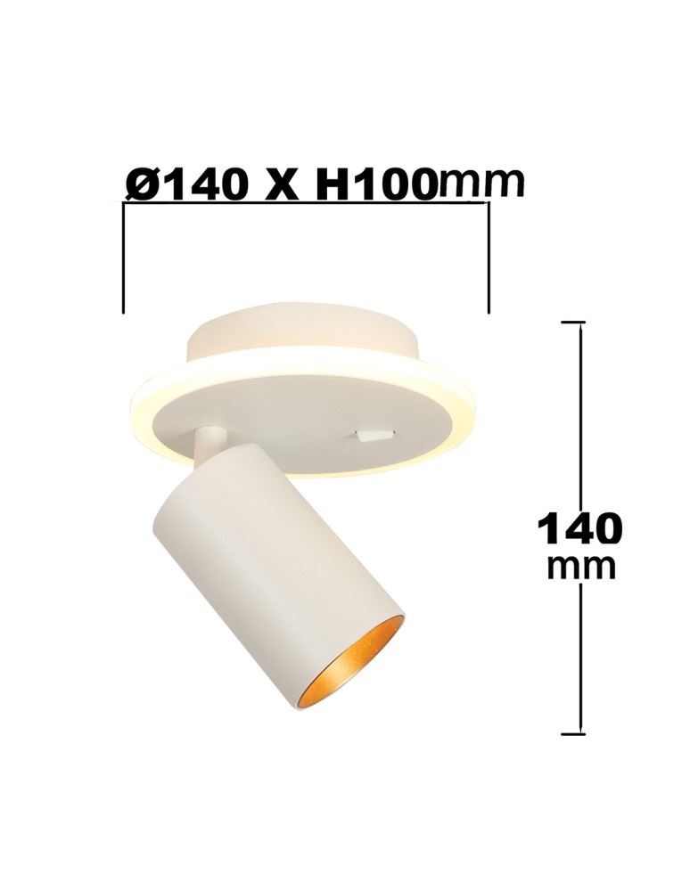 Adjustable wall lamps - Light Prestige Spot Parma 1 1xGU10 + 1xLED CCT white LP-0612/1WS WH - product kolory-swiatla.pl 9