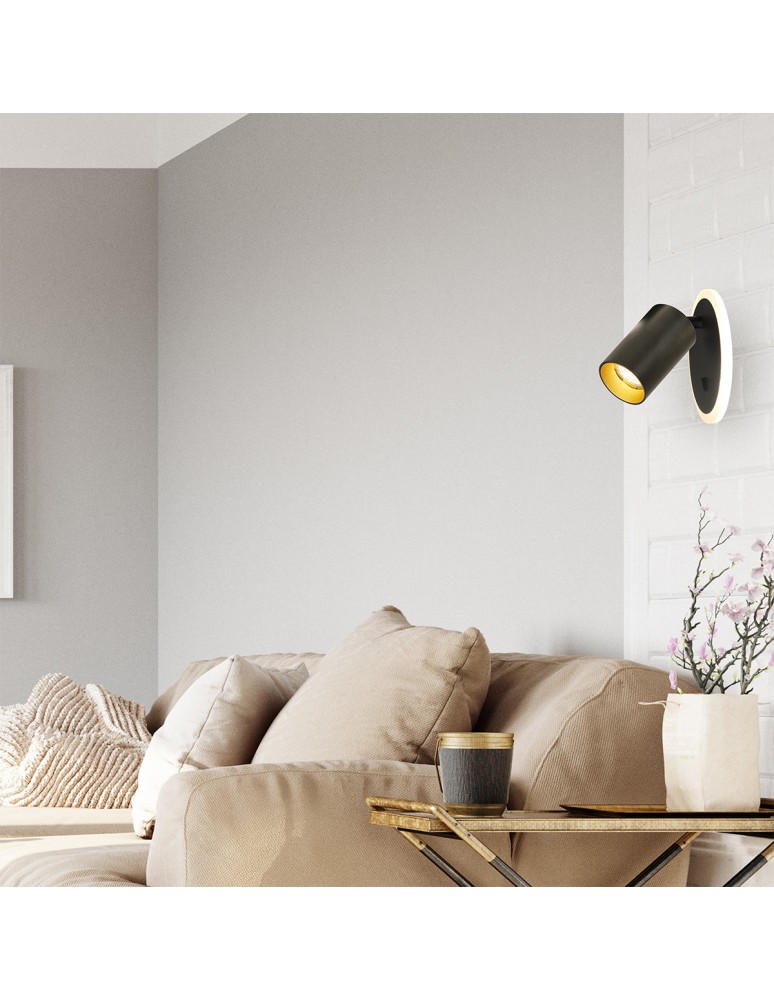 Adjustable wall lamps - Light Prestige Spot Parma 1 1xGU10 + 1xLED CCT black LP-0612/1WS BK - product kolory-swiatla.pl 2