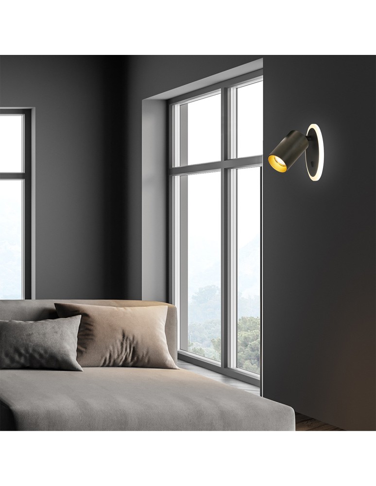 Adjustable wall lamps - Light Prestige Spot Parma 1 1xGU10 + 1xLED CCT black LP-0612/1WS BK - product kolory-swiatla.pl 3