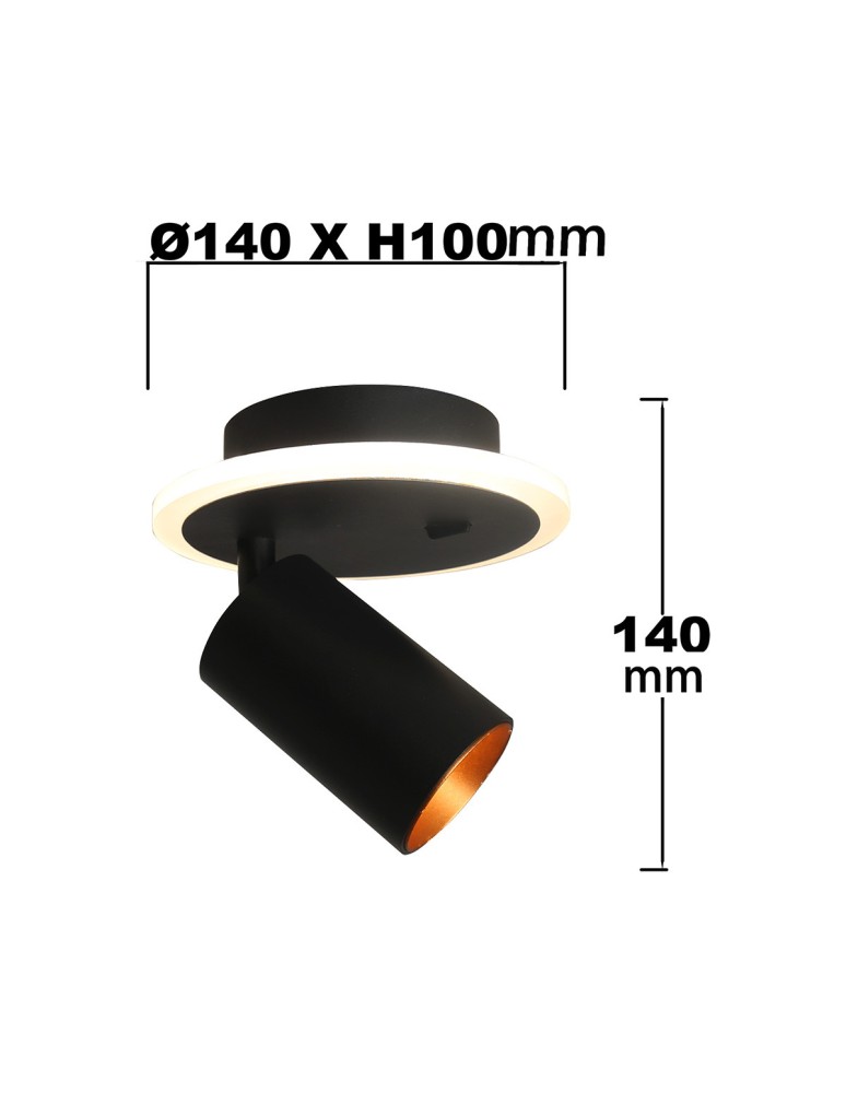 Adjustable wall lamps - Light Prestige Spot Parma 1 1xGU10 + 1xLED CCT black LP-0612/1WS BK - product kolory-swiatla.pl 9