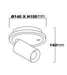 Adjustable wall lamps - Light Prestige Spot Parma 1 1xGU10 + 1xLED CCT black LP-0612/1WS BK - product 10