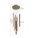 Pendant tube lamps - Light Prestige Lungo pendant lamp 7xG9 mix color LP-894/7P MIXED - product 7