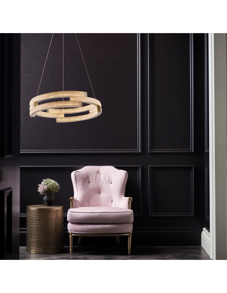 Glamour pendant lamps - Light Prestige Tarja LED CCT gold pendant lamp LP-1810/1P GD - product kolory-swiatla.pl 2