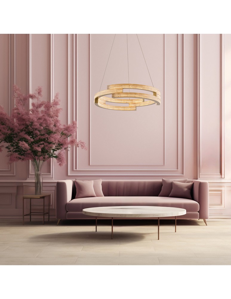 Glamour pendant lamps - Light Prestige Tarja LED CCT gold pendant lamp LP-1810/1P GD - product kolory-swiatla.pl 3