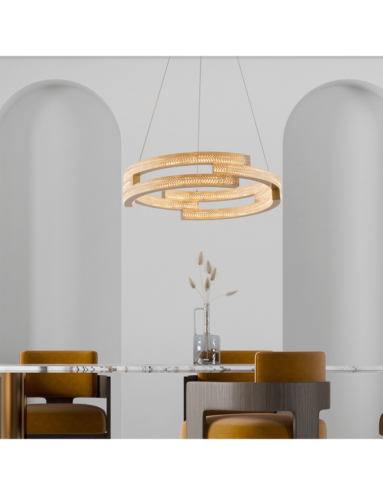 Glamour pendant lamps - Light Prestige Tarja LED CCT gold pendant lamp LP-1810/1P GD - product kolory-swiatla.pl 5