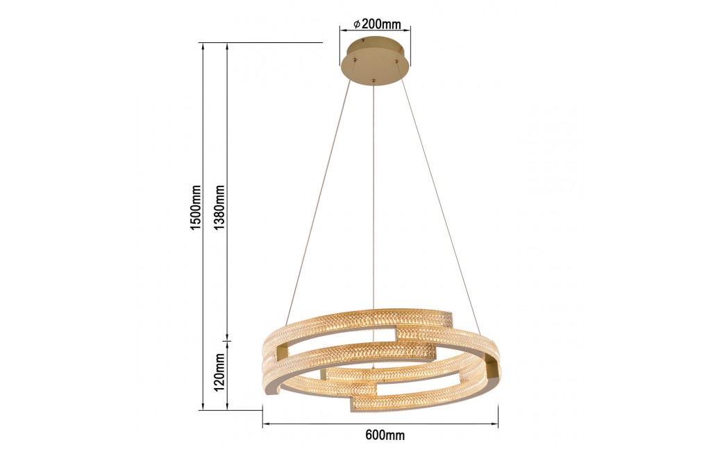 Light Prestige Lampa wisząca Tarja LED CCT złota LP-1810/1P GD