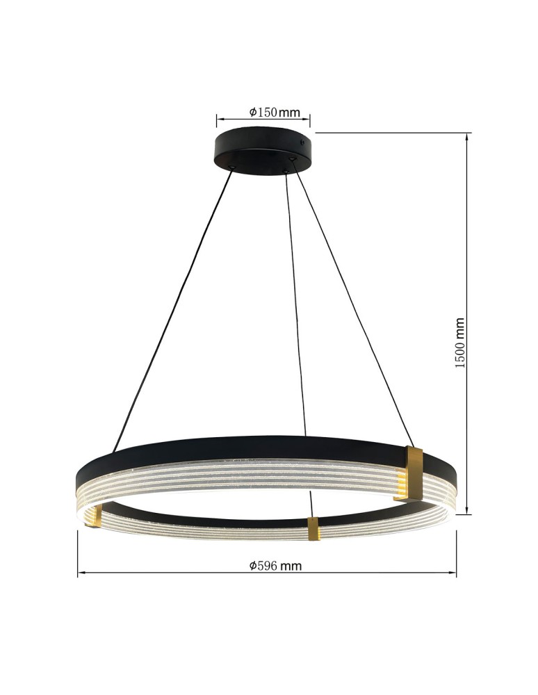 Pendant lamps circles - Light Prestige Plum 1 LED CCT medium black pendant lamp LP-0407/1P M BK Triangle. - product kolory-swiatla.pl 10