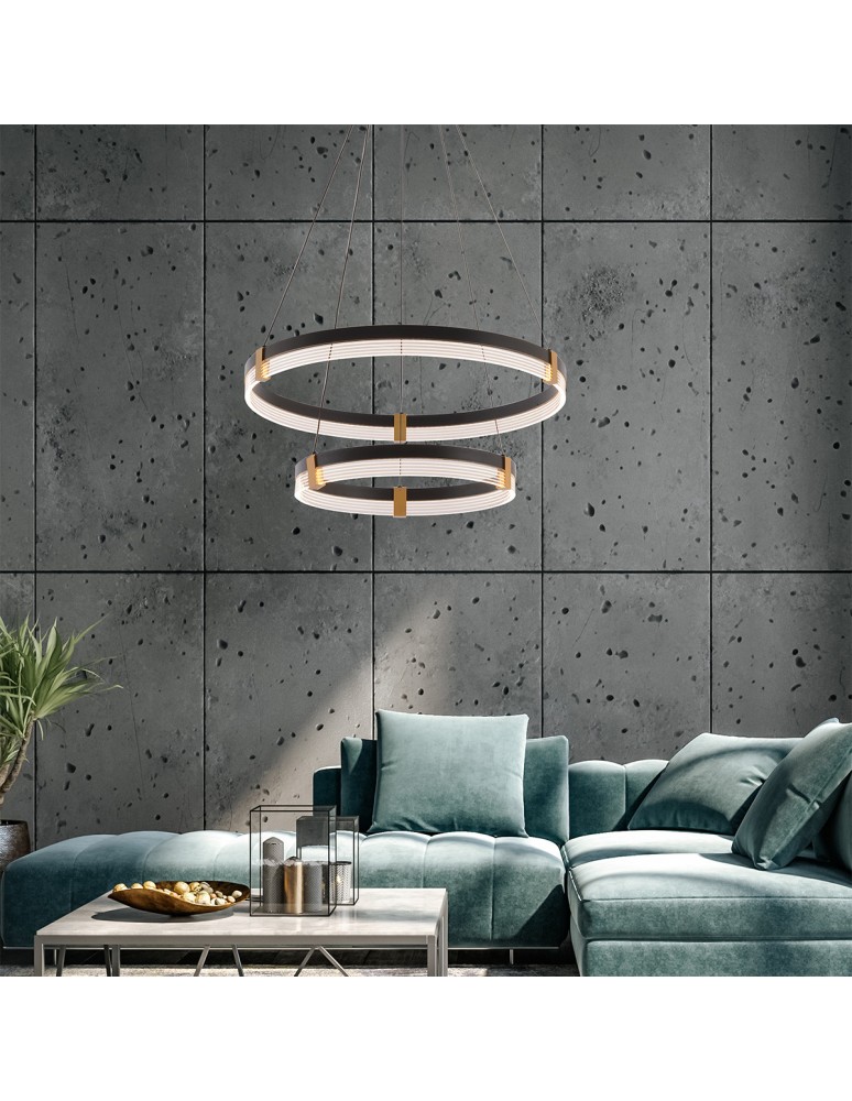 Pendant lamps circles - Light Prestige Plum 2 LED CCT pendant lamp black LP-0407/2P BK - product kolory-swiatla.pl 3
