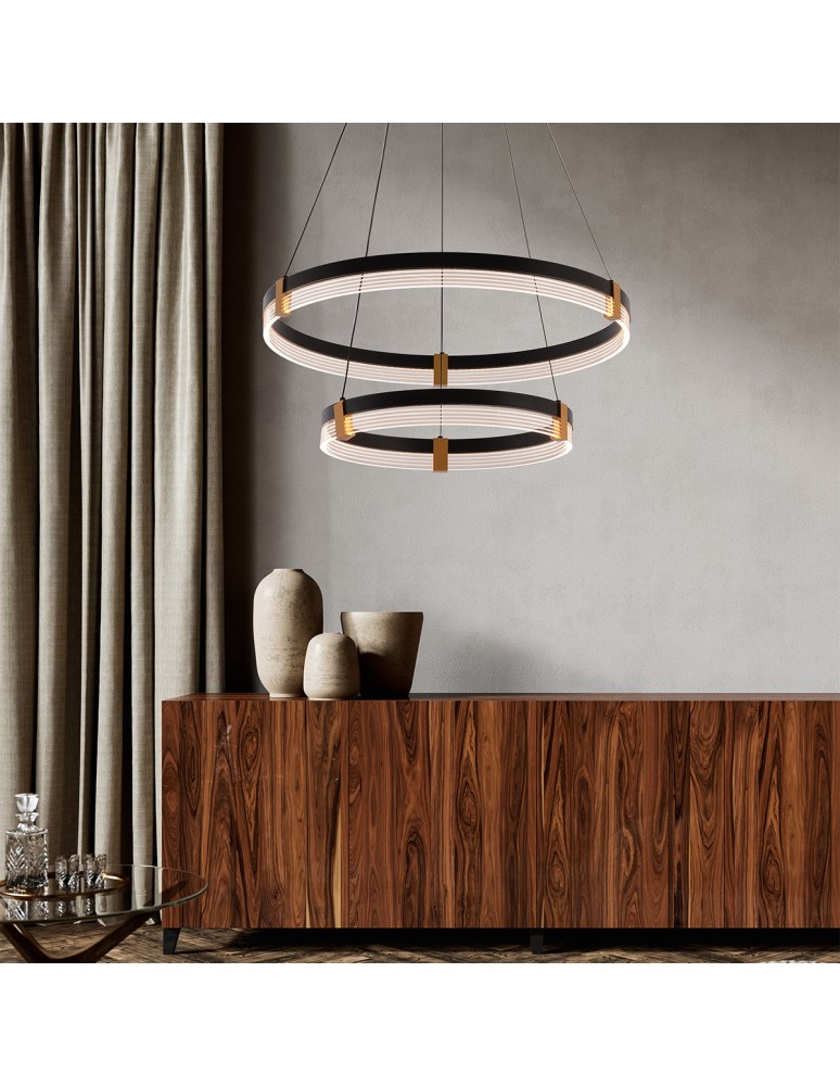 Pendant lamps circles - Light Prestige Plum 2 LED CCT pendant lamp black LP-0407/2P BK - product kolory-swiatla.pl 4
