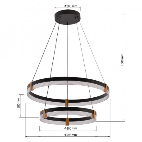 Light Prestige Lampa wisząca Plum 2 LED CCT czarna LP-0407/2P BK