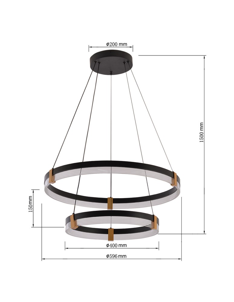 Pendant lamps circles - Light Prestige Plum 2 LED CCT pendant lamp black LP-0407/2P BK - product kolory-swiatla.pl 8
