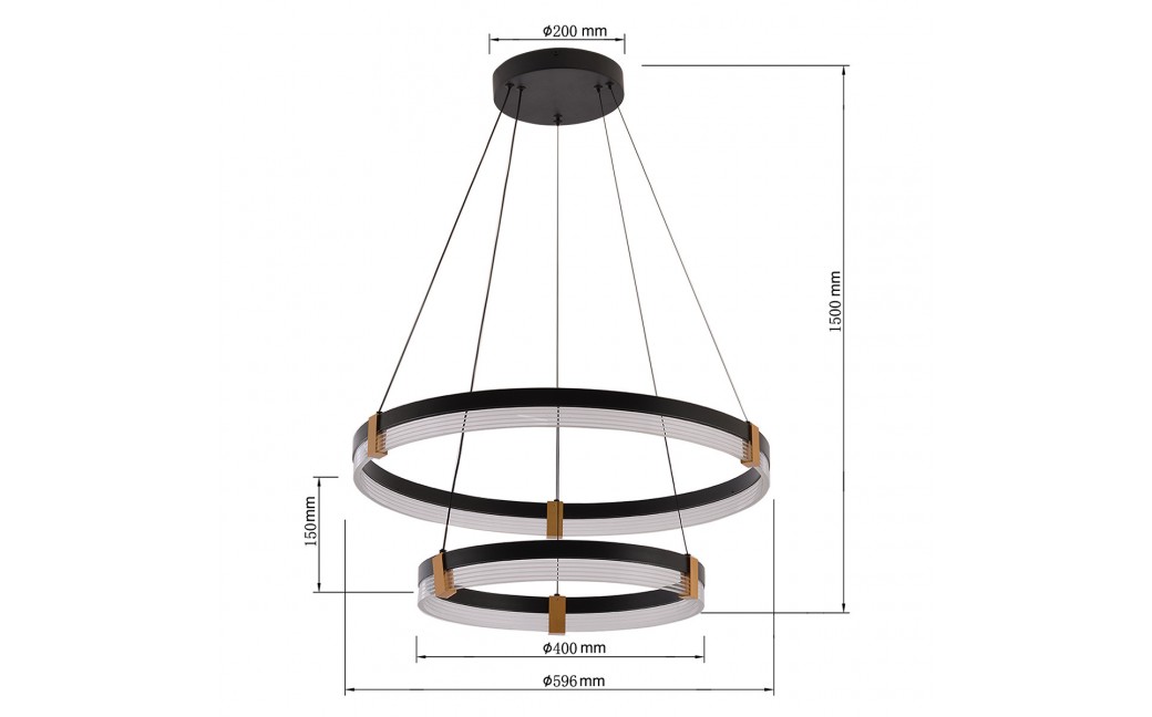 Light Prestige Lampa wisząca Plum 2 LED CCT czarna LP-0407/2P BK