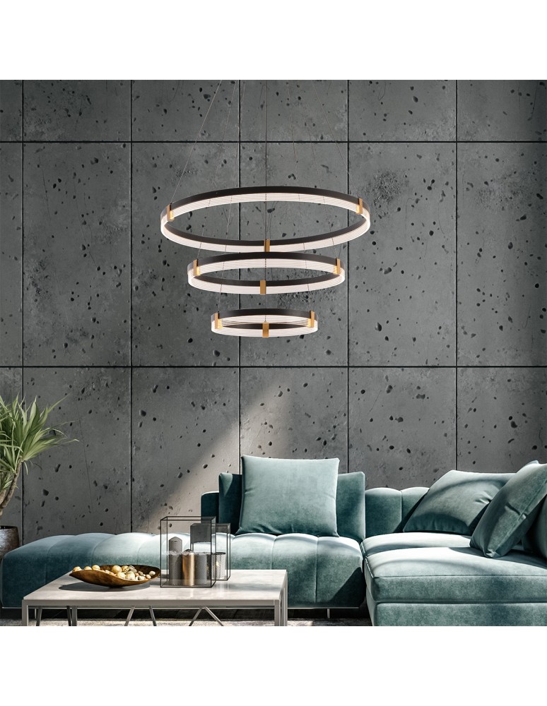 Pendant lamps circles - Light Prestige Plum 3 LED CCT pendant lamp black LP-0407/3P BK - product kolory-swiatla.pl 2