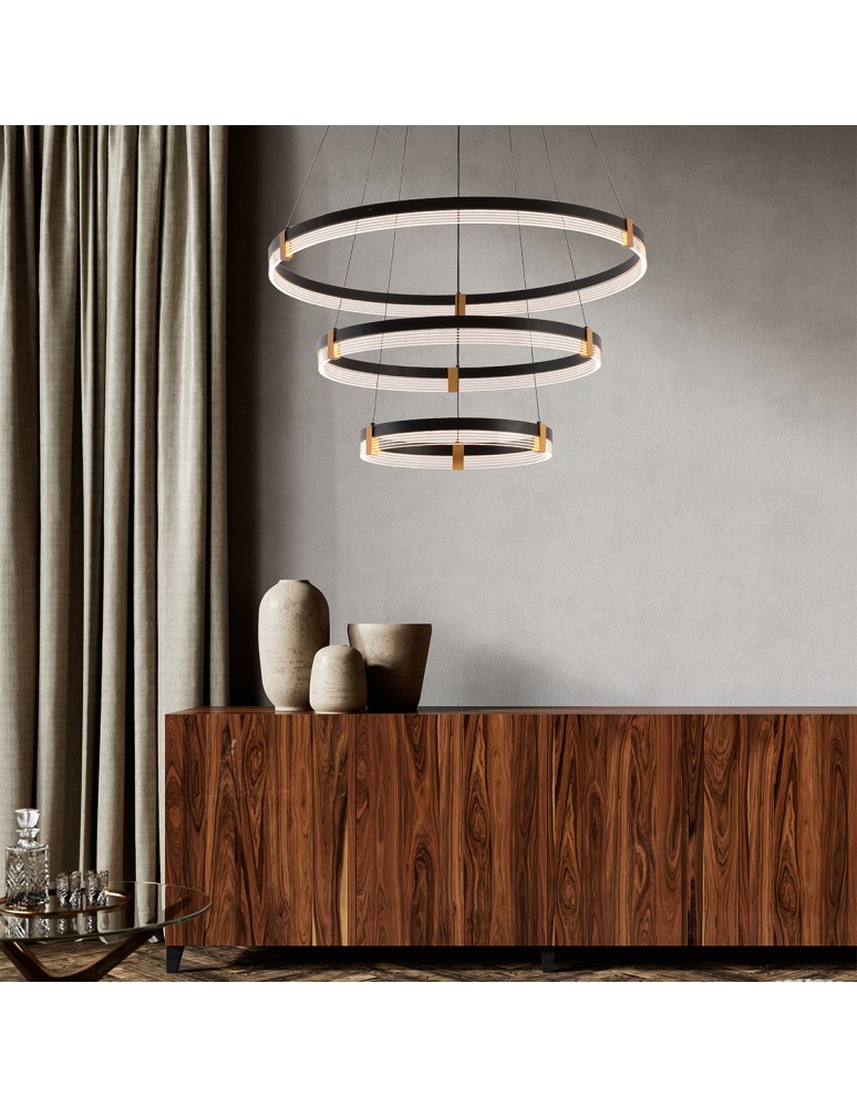Pendant lamps circles - Light Prestige Plum 3 LED CCT pendant lamp black LP-0407/3P BK - product kolory-swiatla.pl 3