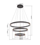 Pendant lamps circles - Light Prestige Plum 3 LED CCT pendant lamp black LP-0407/3P BK - product 7