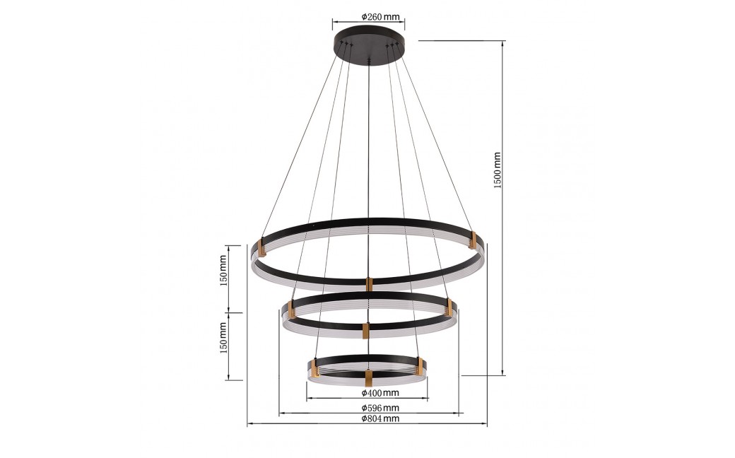 Light Prestige Lampa wisząca Plum 3 LED CCT czarna LP-0407/3P BK