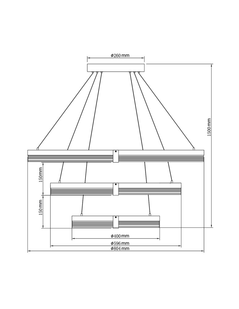 Pendant lamps circles - Light Prestige Plum 3 LED CCT pendant lamp black LP-0407/3P BK - product kolory-swiatla.pl 8