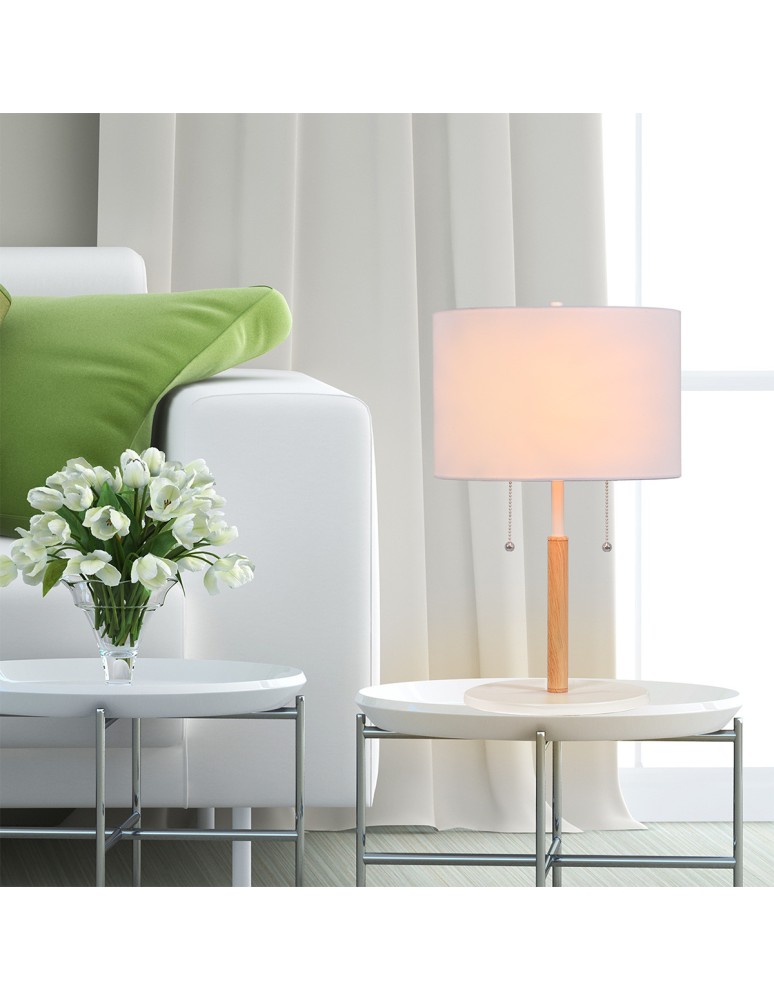 Table lamps with lampshade - Light Prestige Fogo table white LP-0304/2T WH - product kolory-swiatla.pl 3